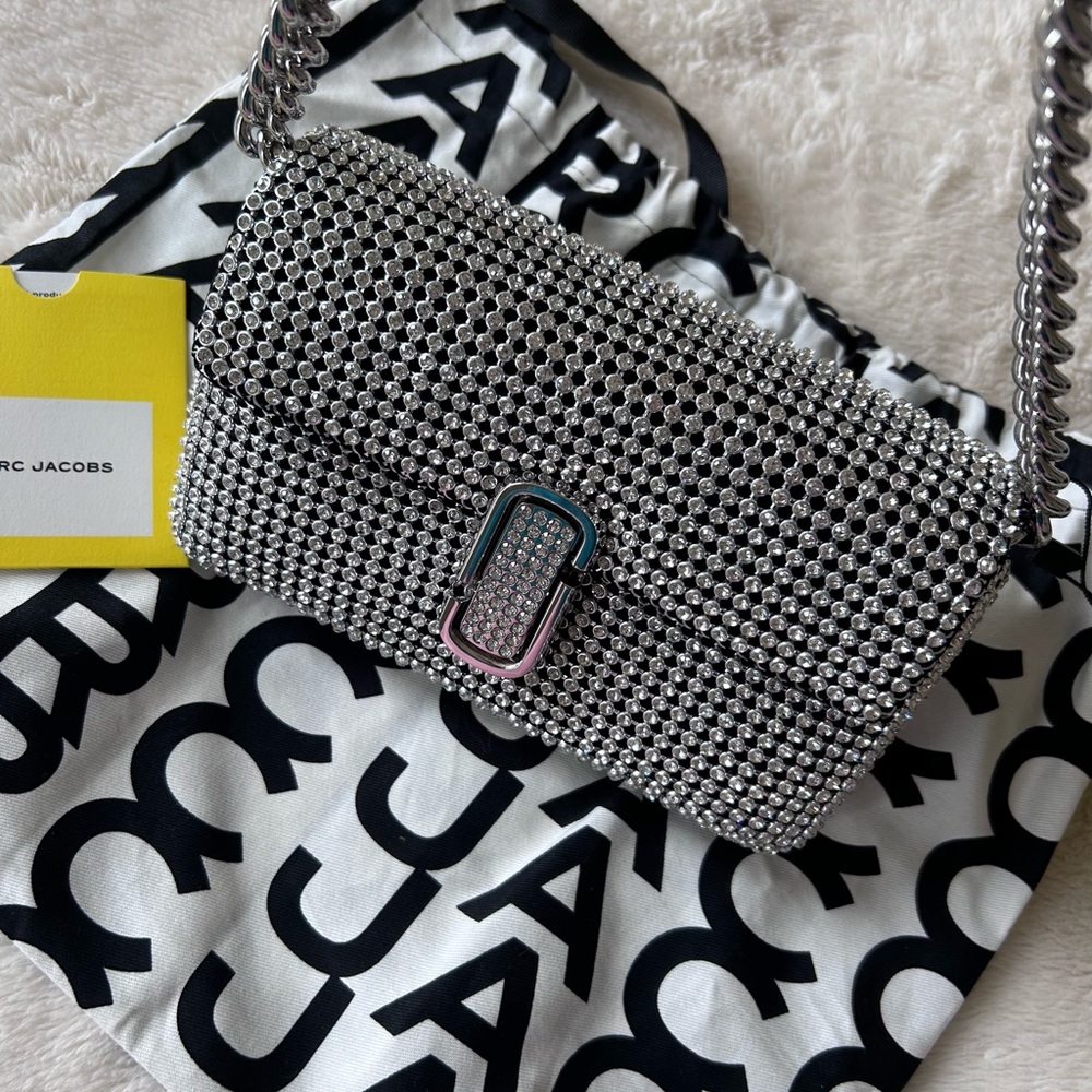 NWT MARC JACOBS The Rhinestone J Marc Crystal Embellished Shoulder Bag - Picture 4 of 17